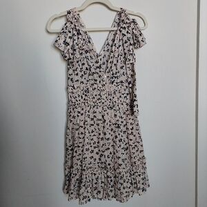 Ulla Johnson Pink & Black Floral Silk Dress Size 2